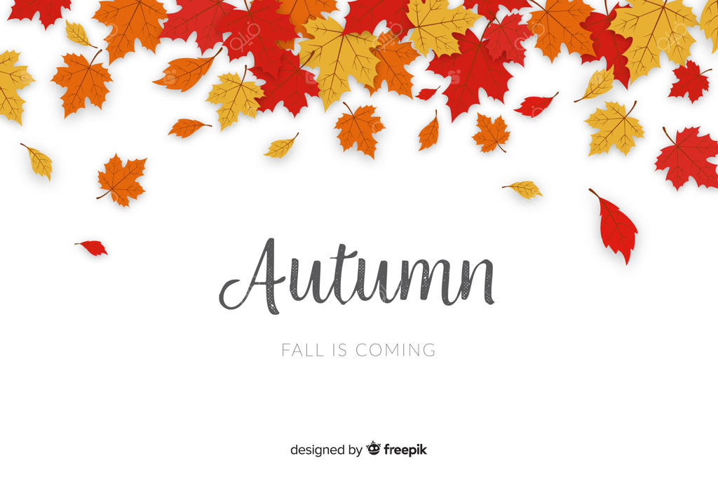 طراحی مسطح پس‌زمینه برگ‌های پاییزی