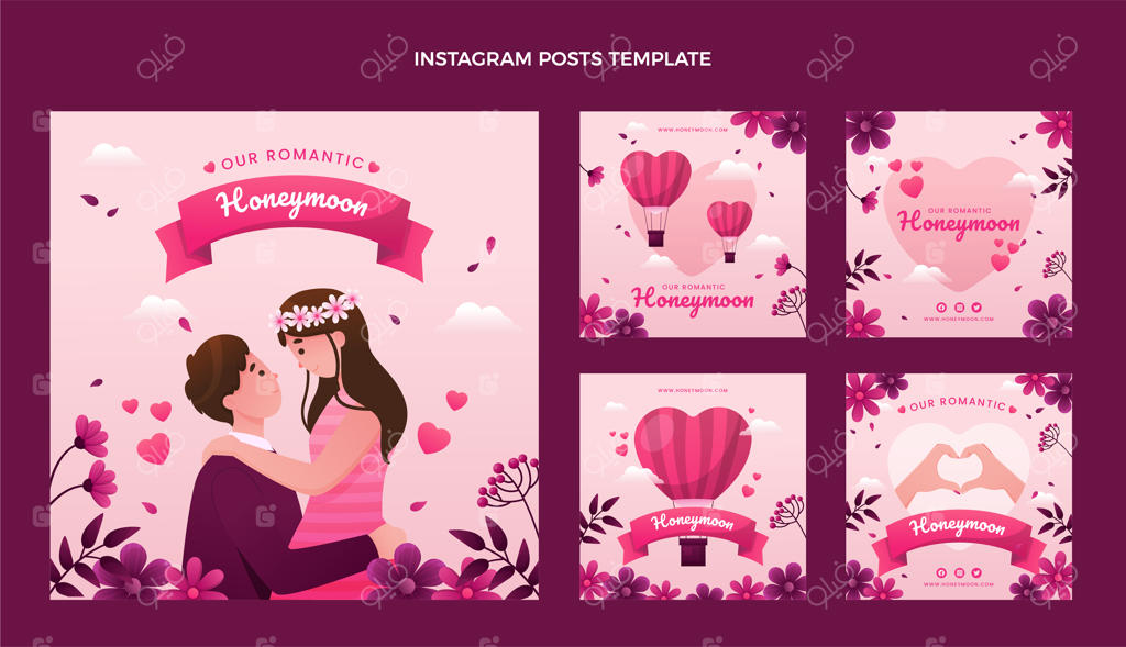 پست اینستاگرام عاشقانه ماه عسل