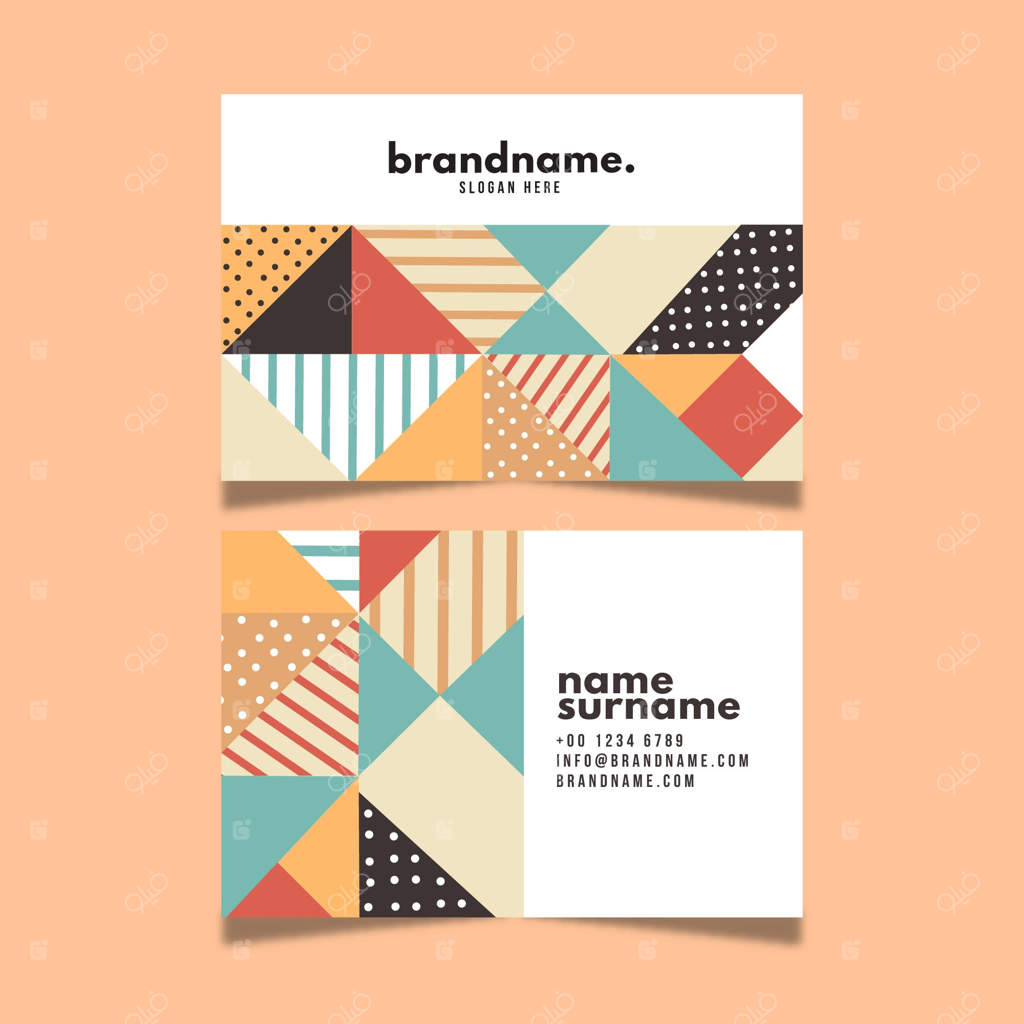 قالب کارت ویزیت رنگارنگ