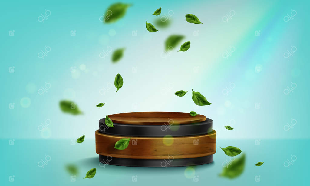 پس‌زمینه‌ای واقعی از یک پودیوم چوبی