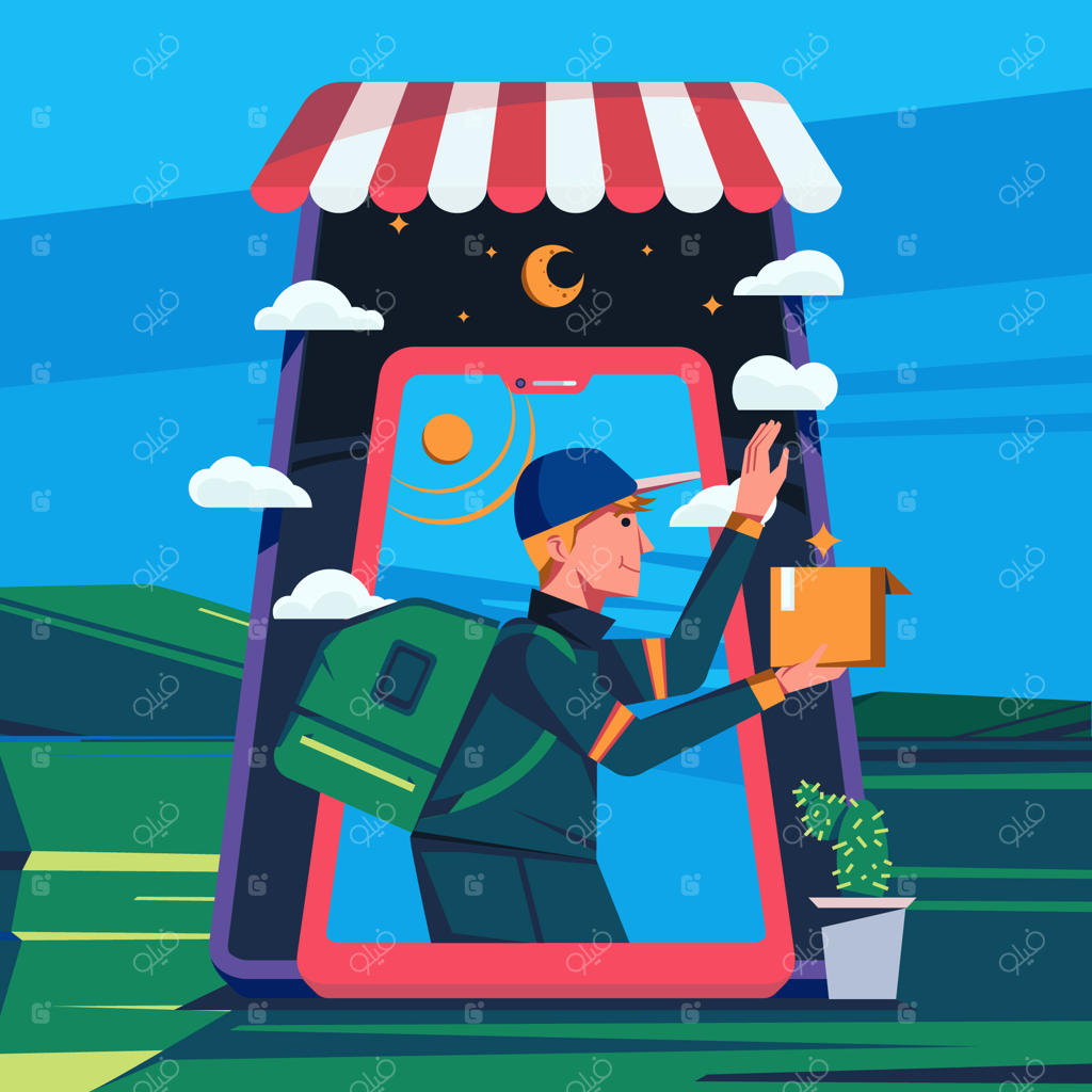 مفهوم طراحی تخت برای تحویل محصول