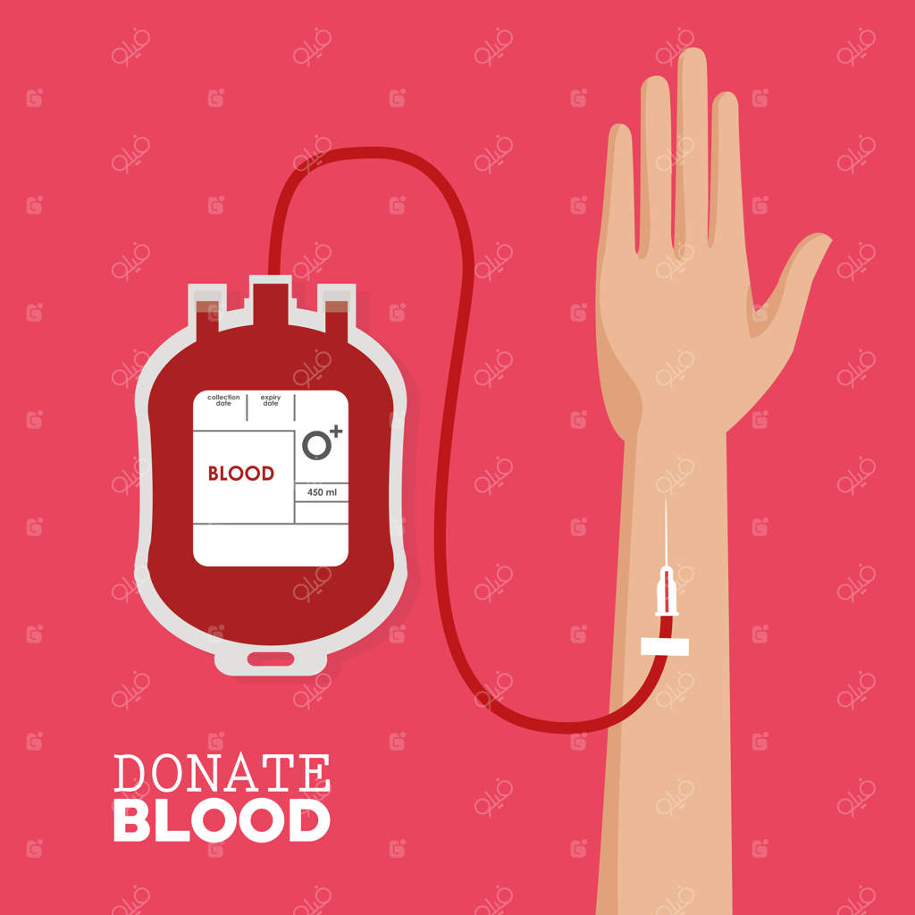 اهدا خون: دست با لوله