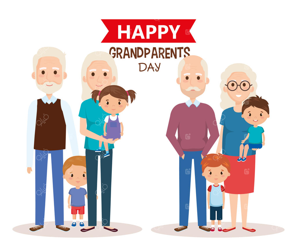 پدربزرگ و مادربزرگ دوست‌داشتنی به همراه نوه‌ها