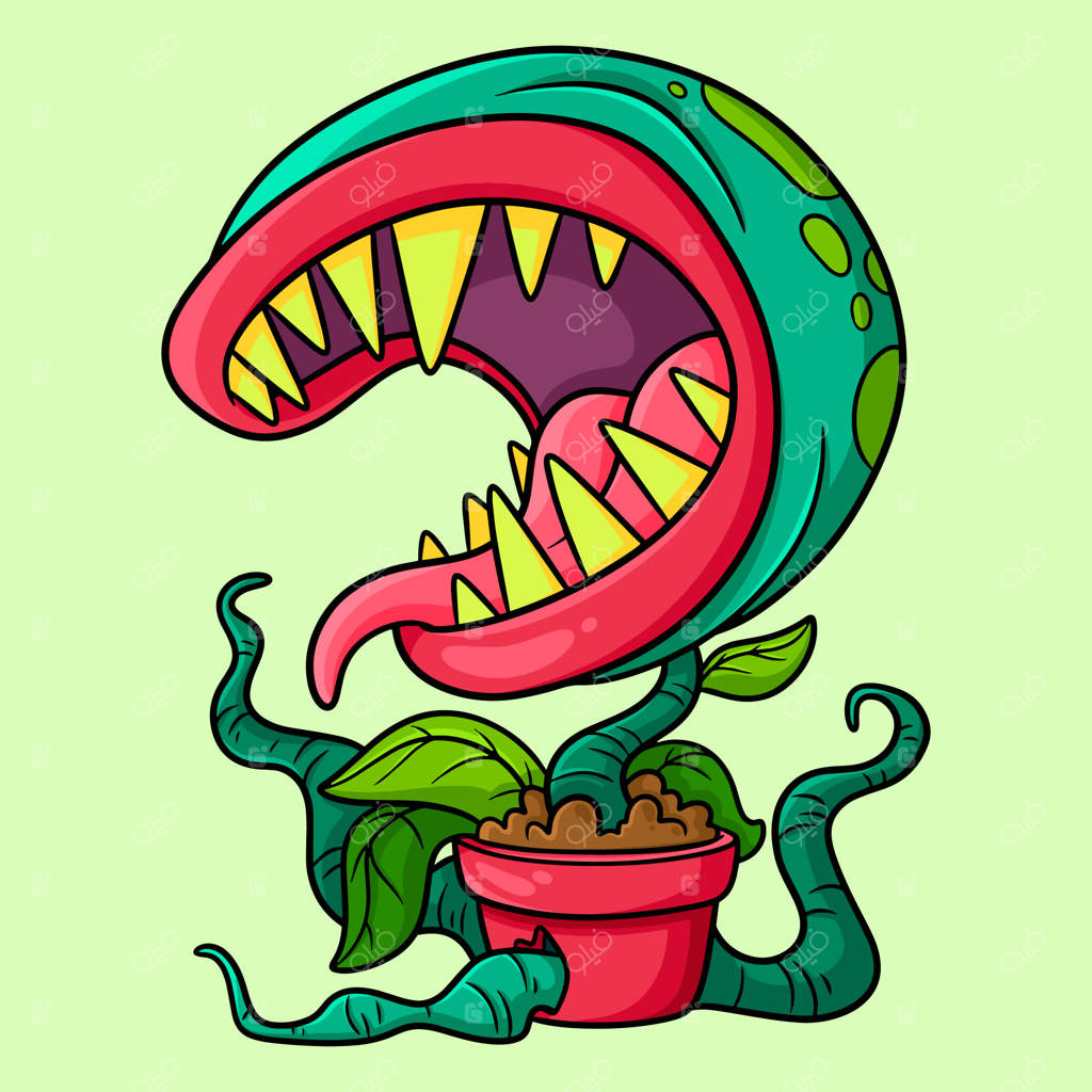 تصویر کارتونی دست‌کشیده ونوس حشره‌خوار