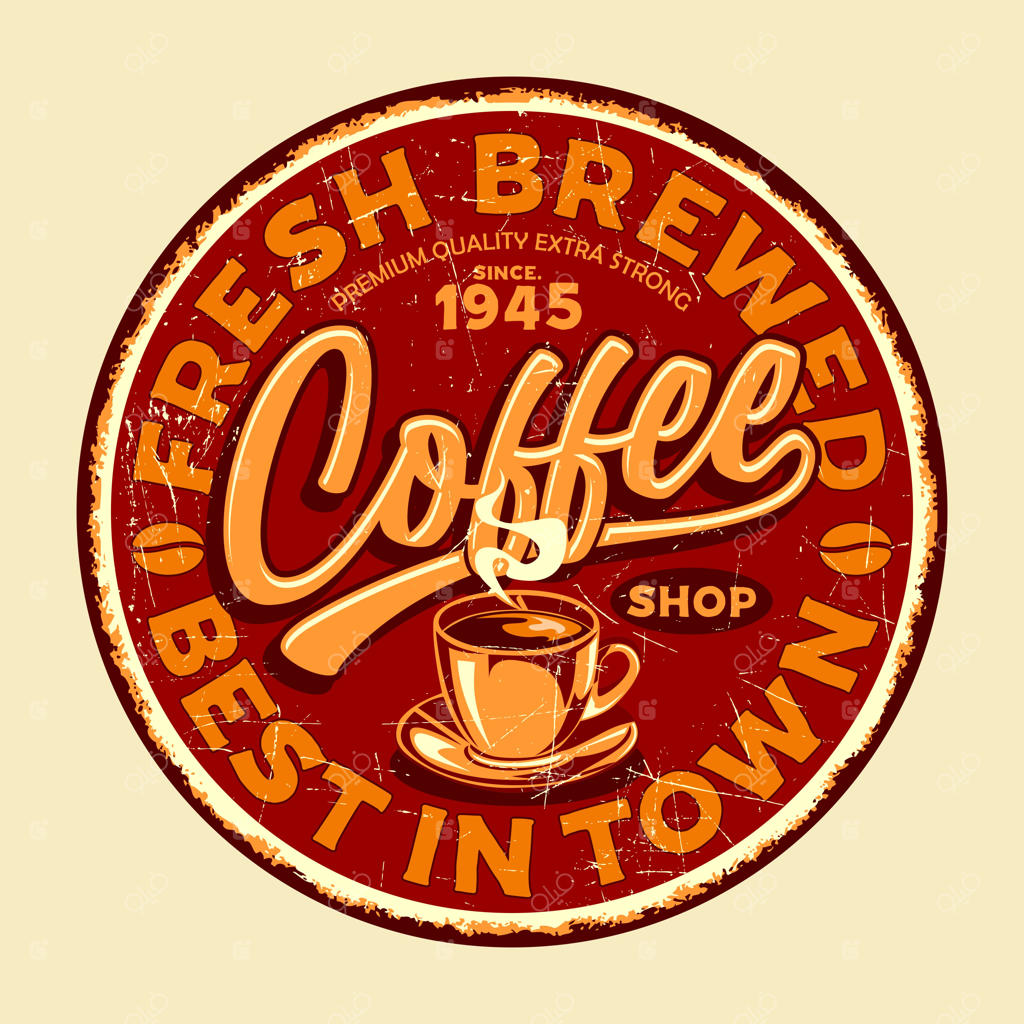 طرح گرافیکی تابلوهای قدیمی کافه‌شاپ‌ها