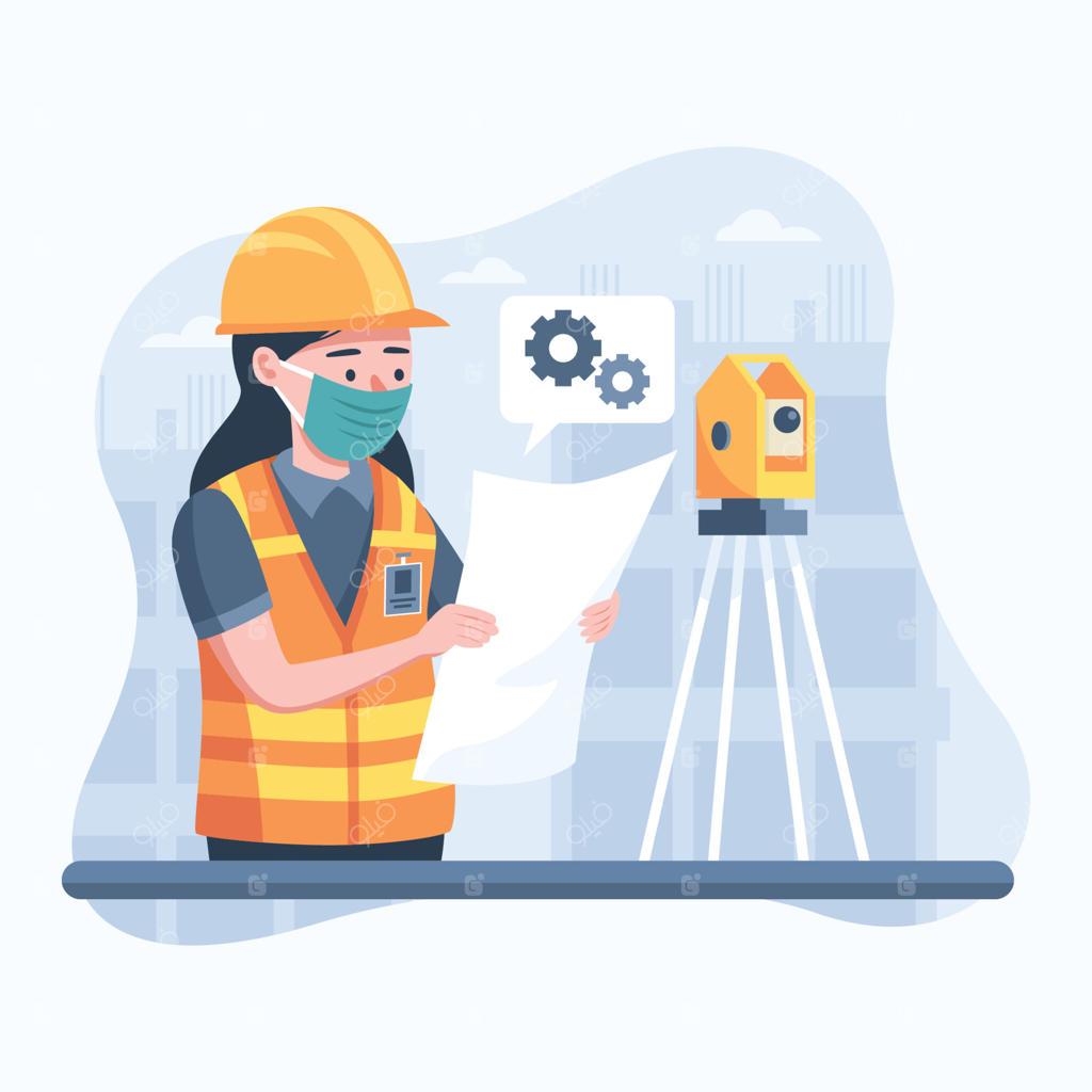 زن در حال کار در کارگاه ساختمانی