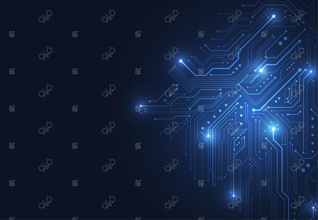 پس‌زمینه انتزاعی با طرح مدار الکترونیکی