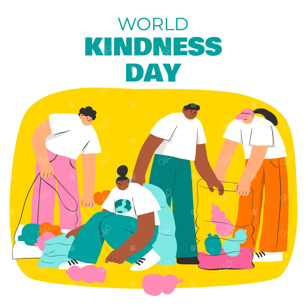 تصویرسازی روز جهانی مهربانی به صورت دستی رسم شده