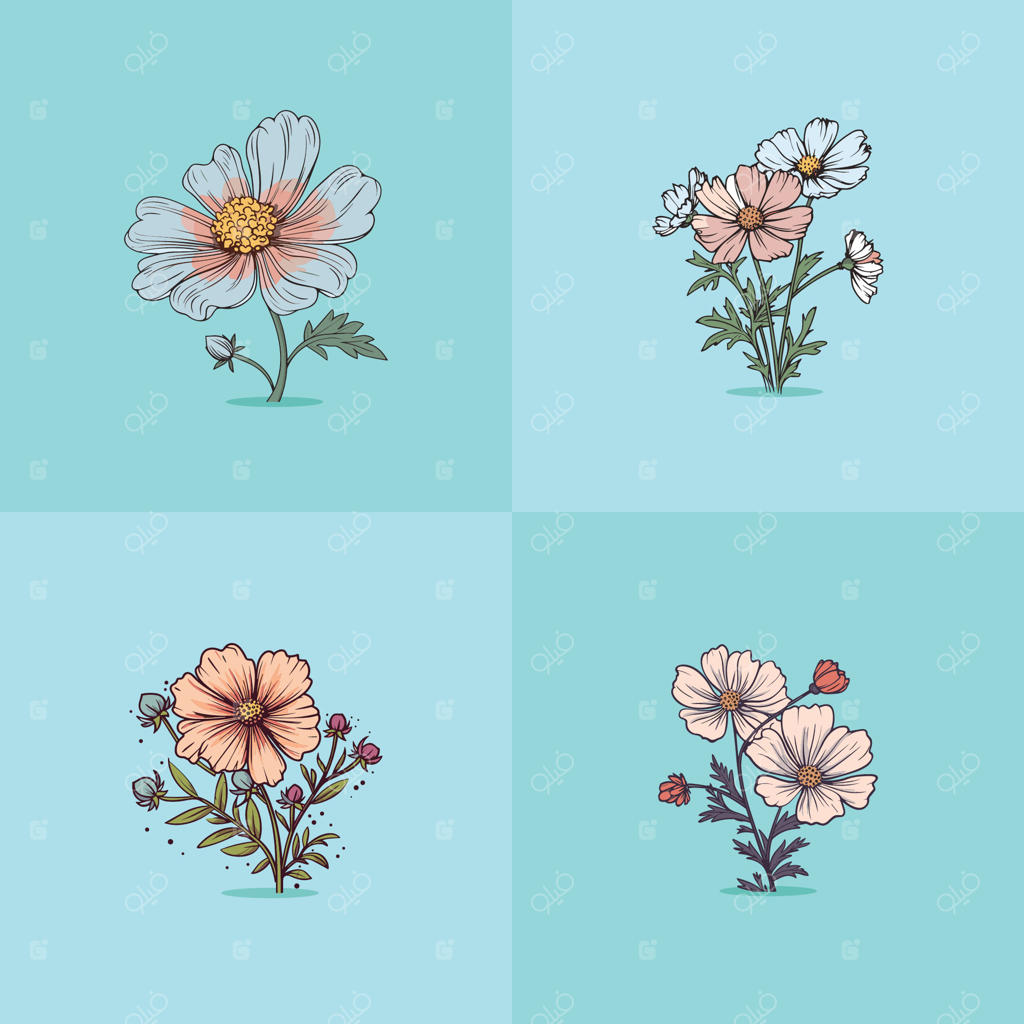 تصویر وکتور گل کیهان