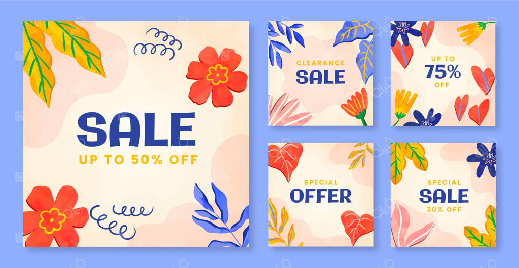 مجموعه پست‌های اینستاگرامی فروش آبرنگ