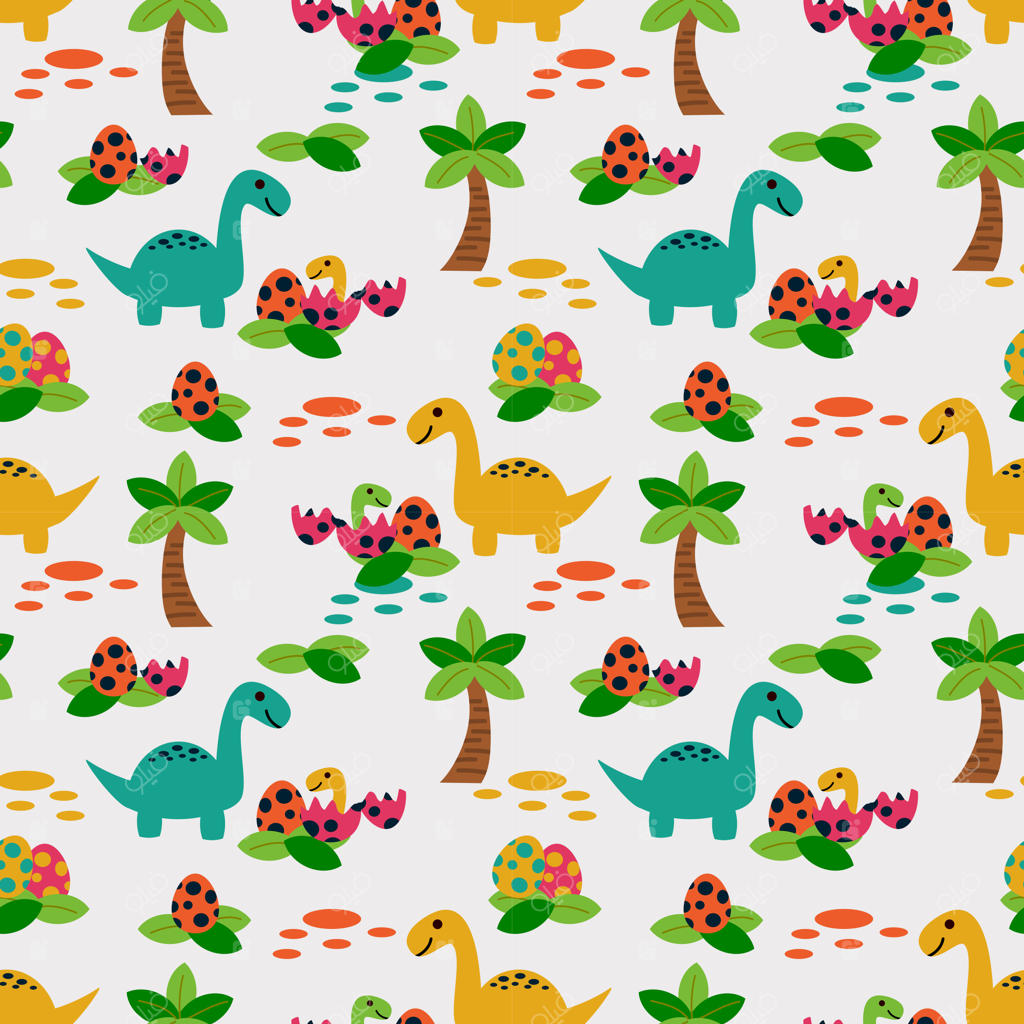 پترن بی‌وقفه دایناسورهای بامزه.