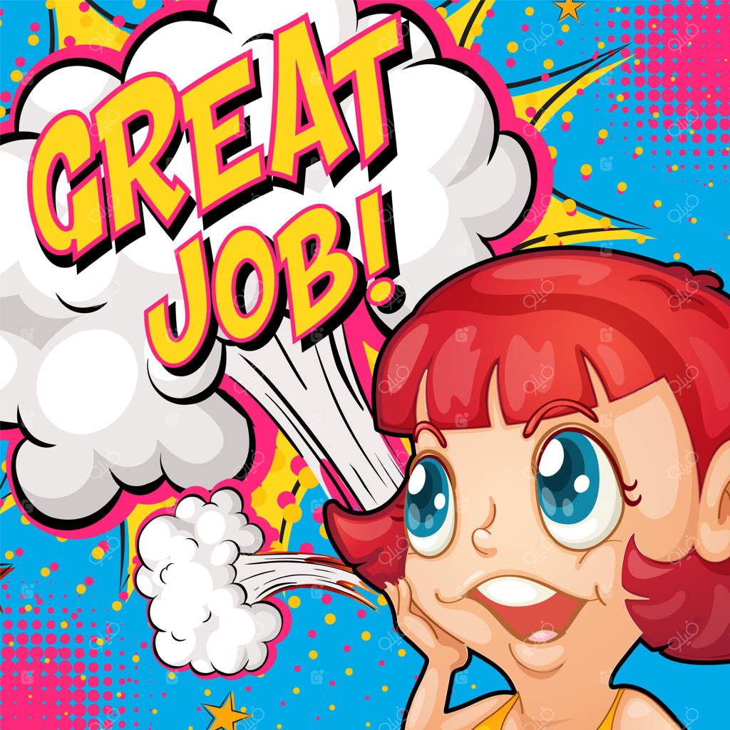 طراحی بنر کمیک قدیمی با اختصار و حالت‌های چهره