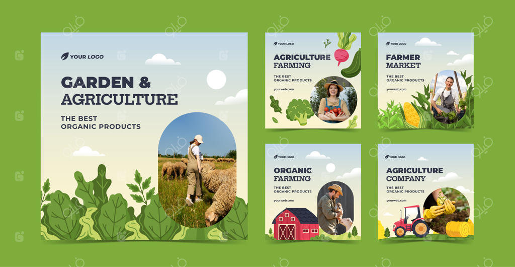 مجموعه پست‌های اینستاگرامی شرکت کشاورزی Flat