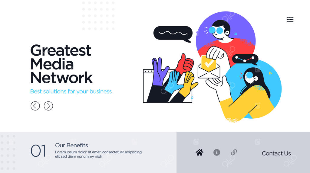 قالب صفحه فرود برای بازاریابی در شبکه‌های اجتماعی