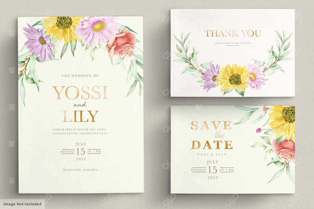 کارت دعوت عروسی با گل‌های زیبا