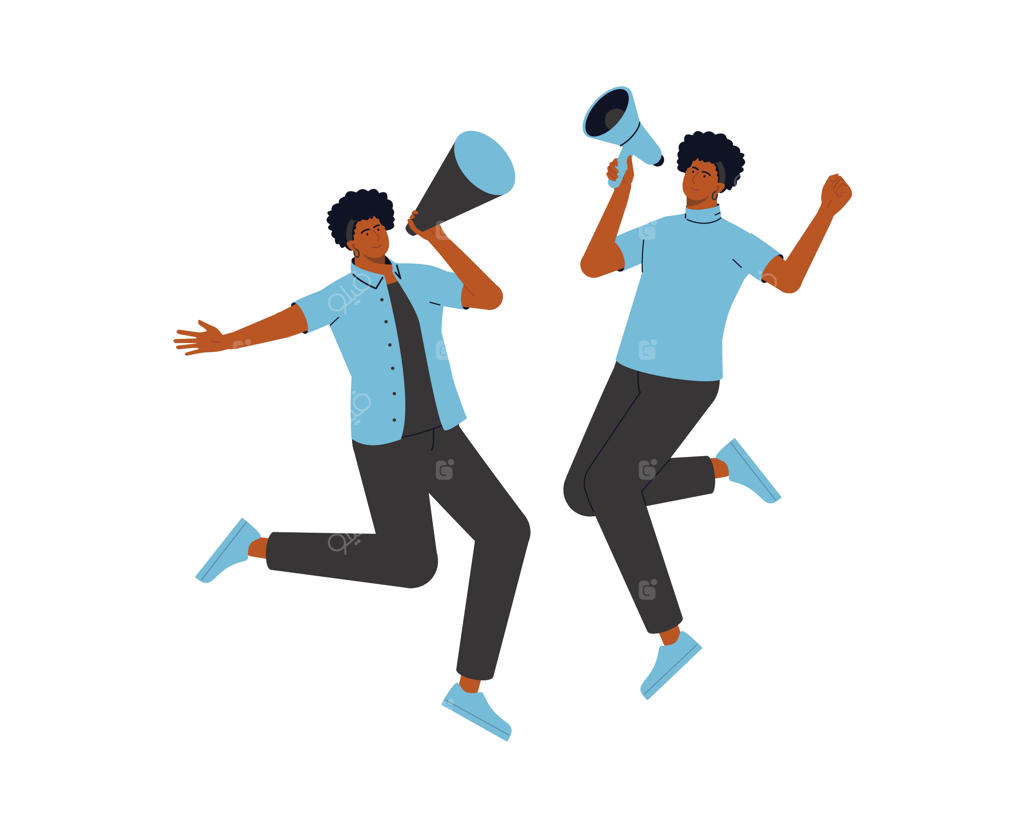 طراحی شخصیت آواتار مردان چند نژادی با بلندگو به صورت تصویر برداری