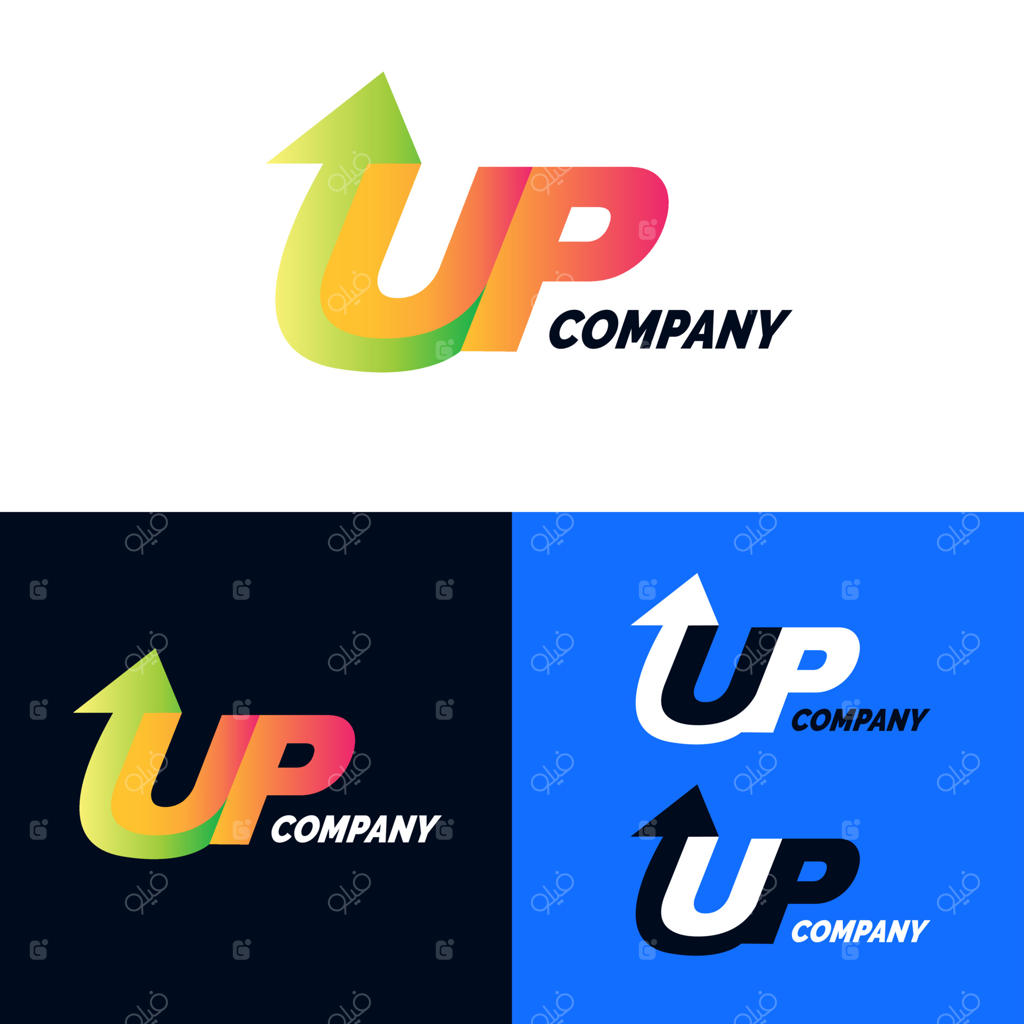 طراحی لوگوی استارتاپ با فلش به سمت بالا