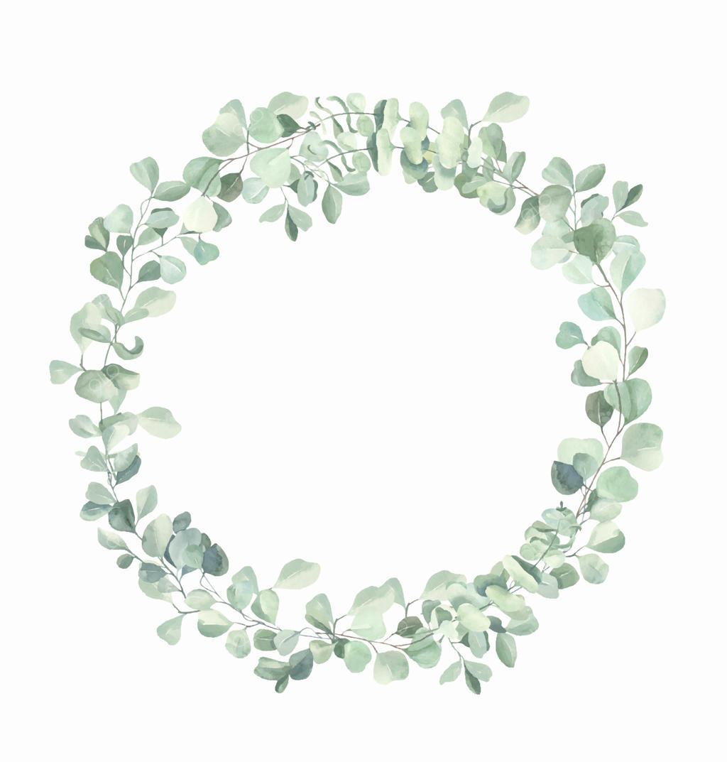 قاب برگ‌های آبرنگی با طرح دستی.