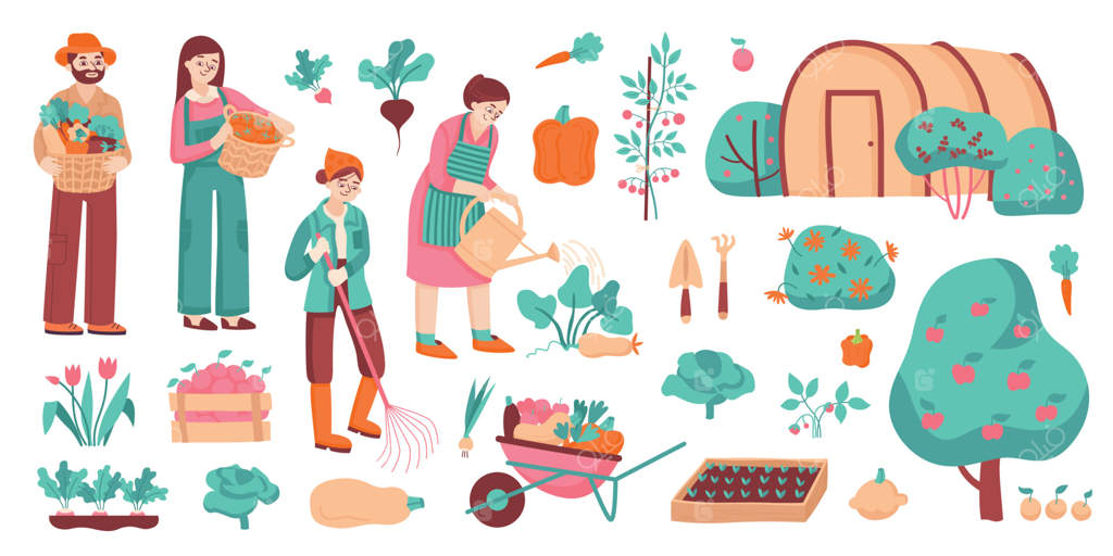 مجموعه آیکن‌های رنگی باغ