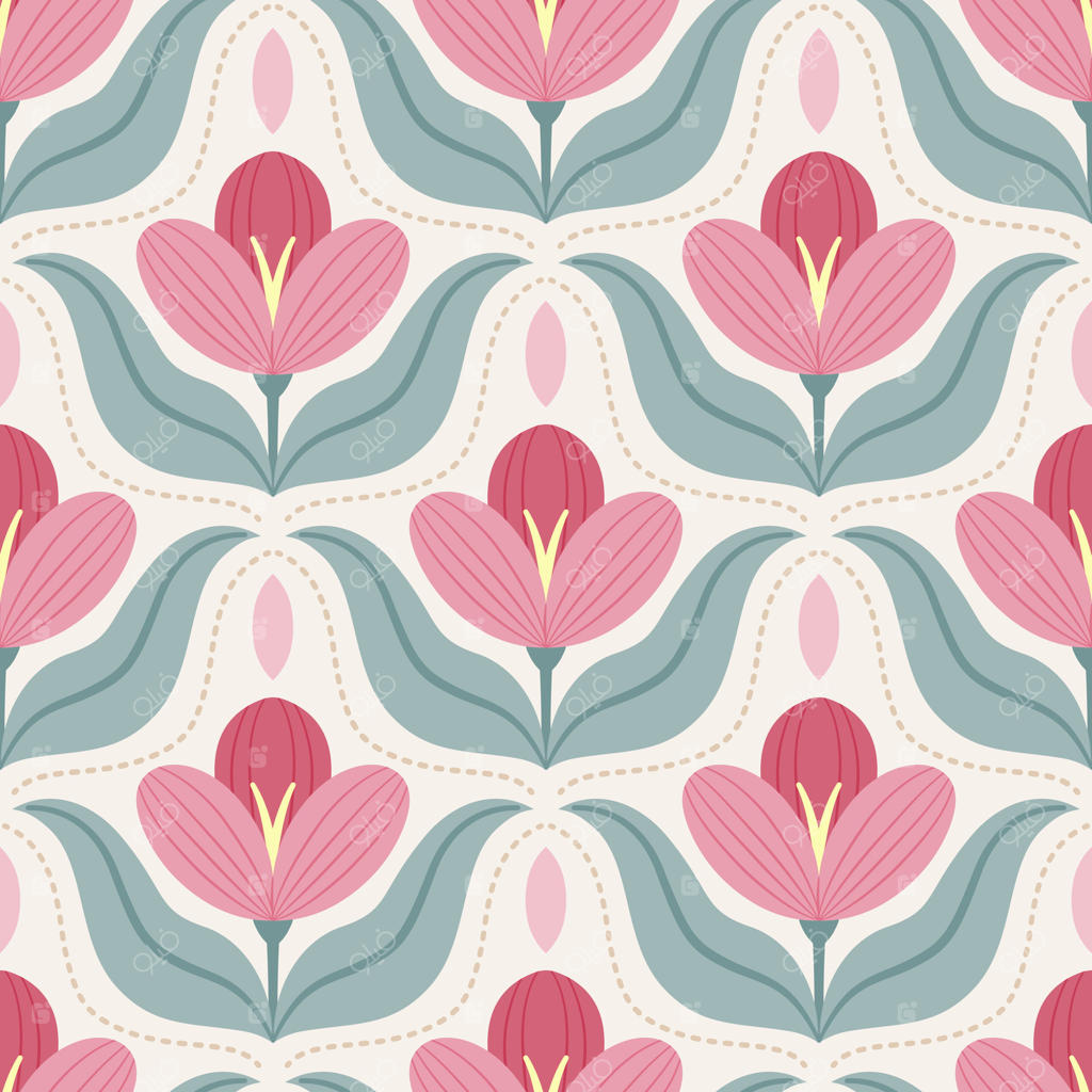 طراحی پترن گلدار خیره‌کننده برای دکوراسیون شیک منزل وکتور حرفه‌ای