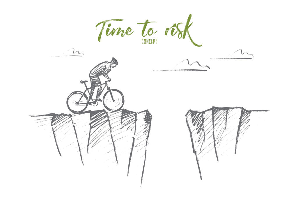 طرح مفهومی ریسک در زمان، به صورت نقاشی دستی