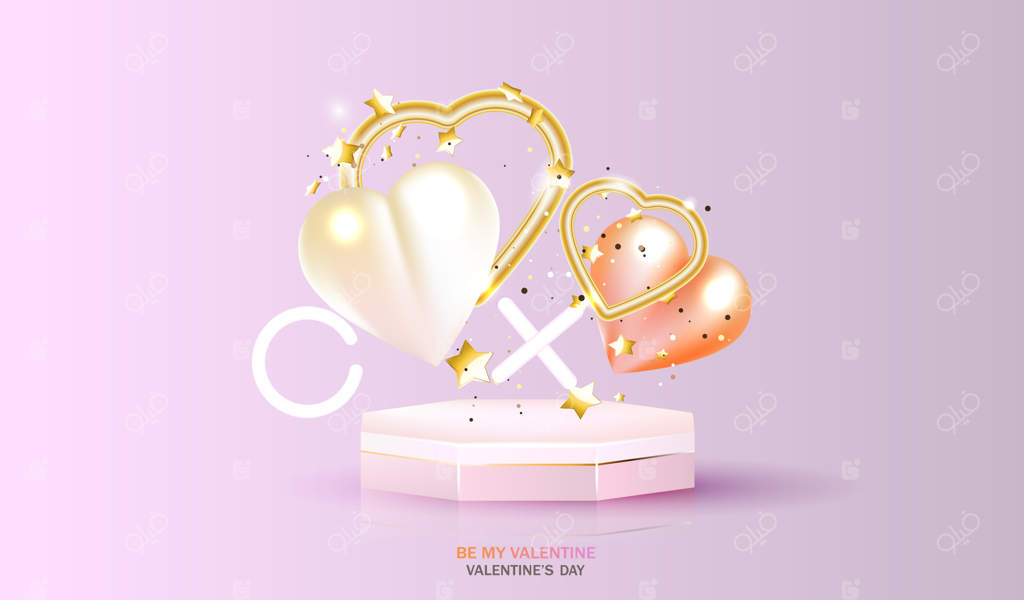 پس‌زمینه‌ی روز ولنتاین مبارک. بنر و پوستر جشنواره