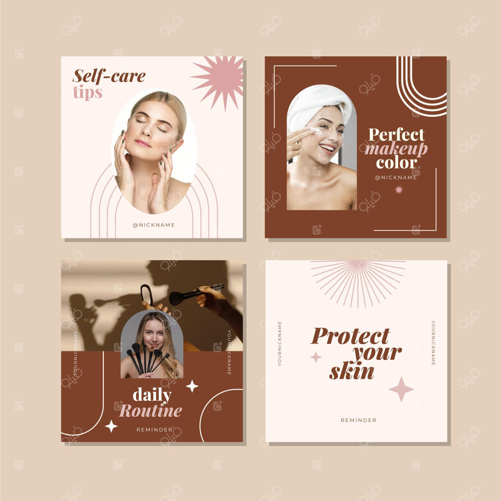 مجموعه پست‌های اینستاگرامی زیبایی مینیمال