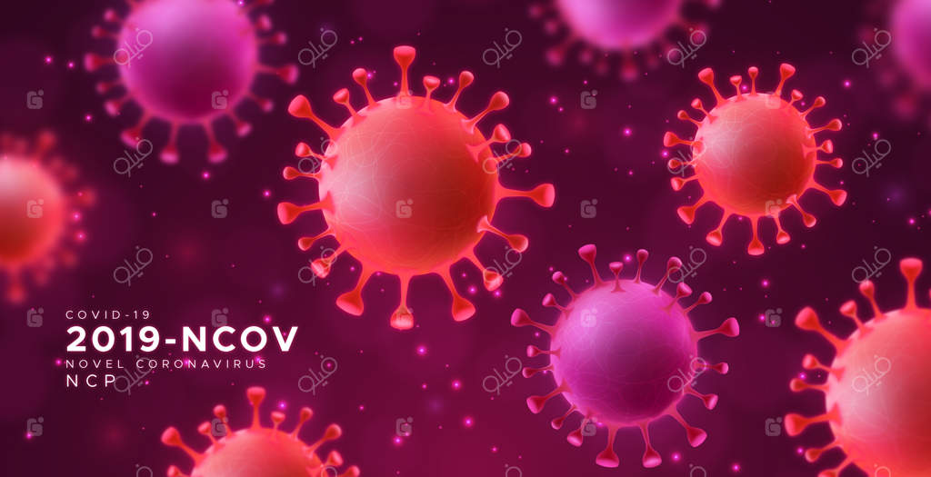 مفهوم پس‌زمینه واقع‌گرایانه سلول‌های باکتریایی عفونت ویروس کرونا