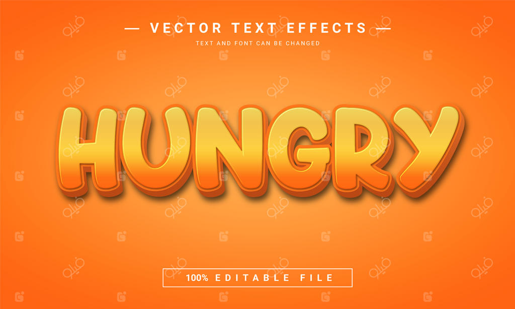 افکت متن سه‌بعدی گرسنه - قابلیت ویرایش نوشته‌ها