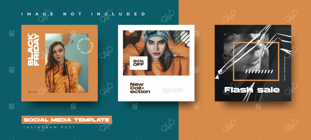 طراحی قالب پست‌های رسانه اجتماعی.