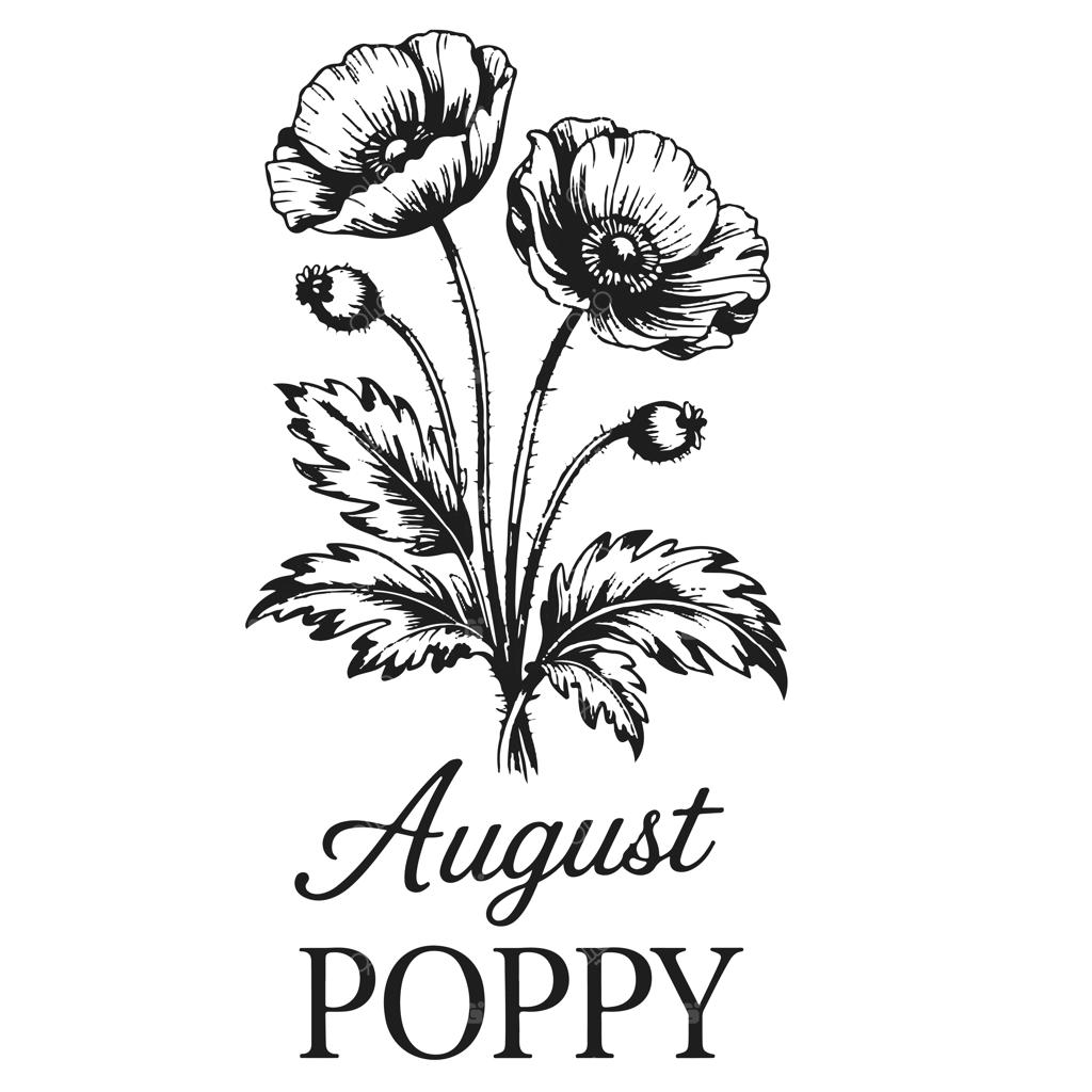 طراحی خطی گل‌های ماه تولد