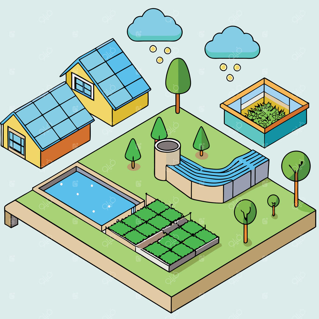 مزرعه پایدار با صفحات خورشیدی، بازیافت آب و سیستم هیدروپونیک