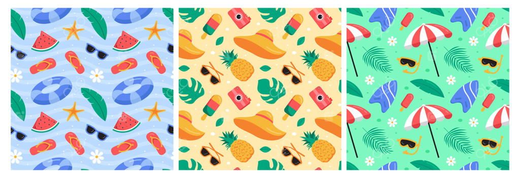 پترن یکپارچه ساحل گرمسیری زنده به سبک مدرن و تخت