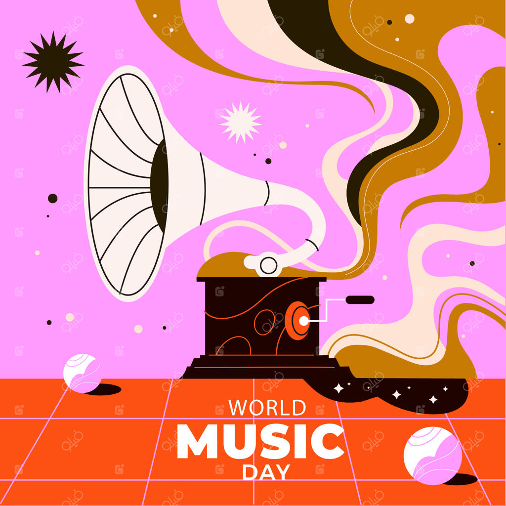 تصویرسازی ساده برای جشن روز جهانی موسیقی