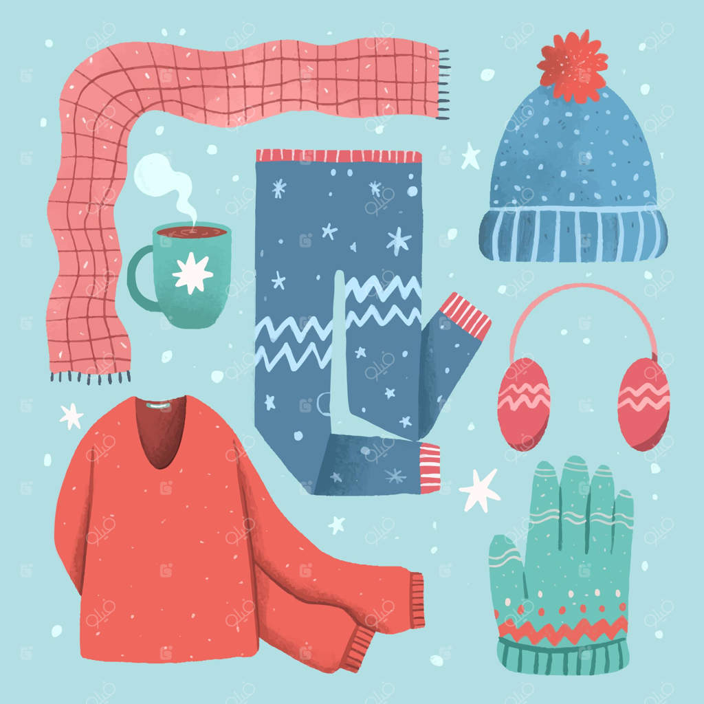 لباس‌ها و لوازم ضروری زمستانی با طراحی دستی