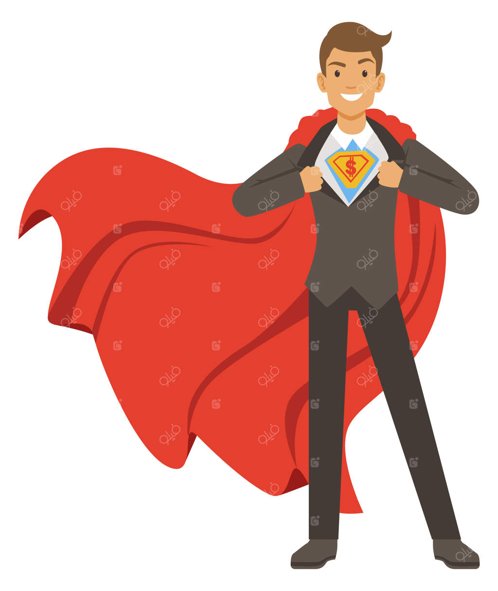 تاجر با قدرت‌های فوق‌العاده در شنل قرمز: ژست قهرمانانه انداخته است