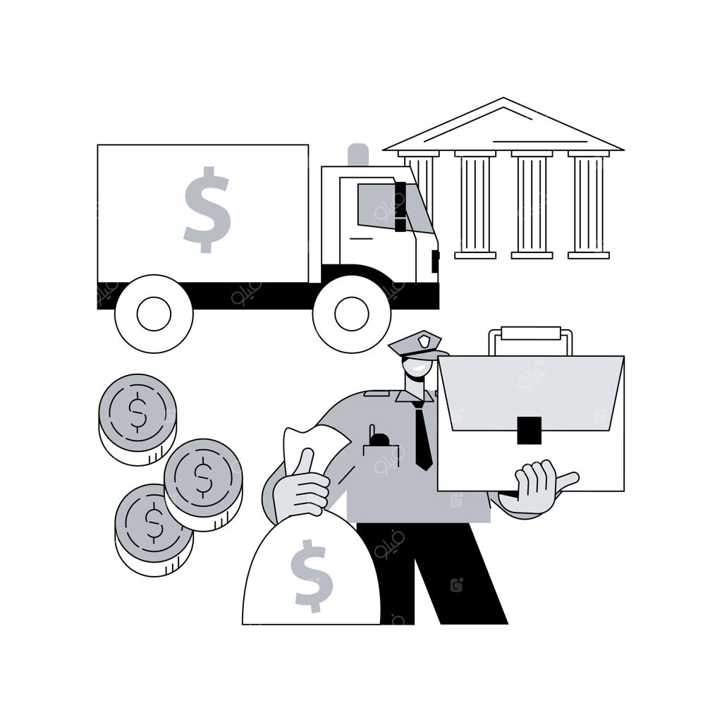 مفهوم انتزاعی حمل‌ونقل پول - تصویرسازی وکتور