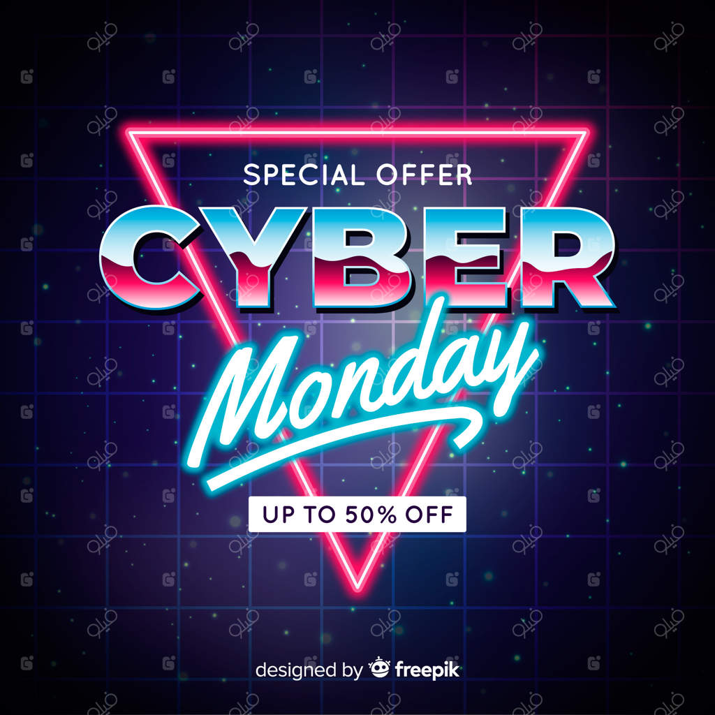 مفهوم سایبر ماندی با پس‌زمینه‌ای رترو آینده‌نگر