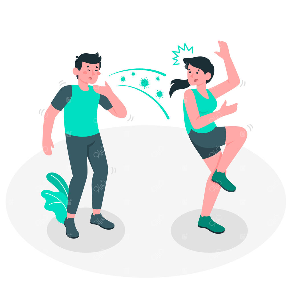 تصویر مفهومی انتقال ویروس