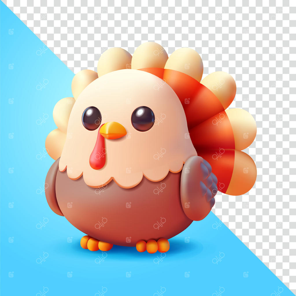 بوقلمون و جوجه بامزه سه‌بعدی، مناسب برای کشاورزی و طراحی گرافیکی