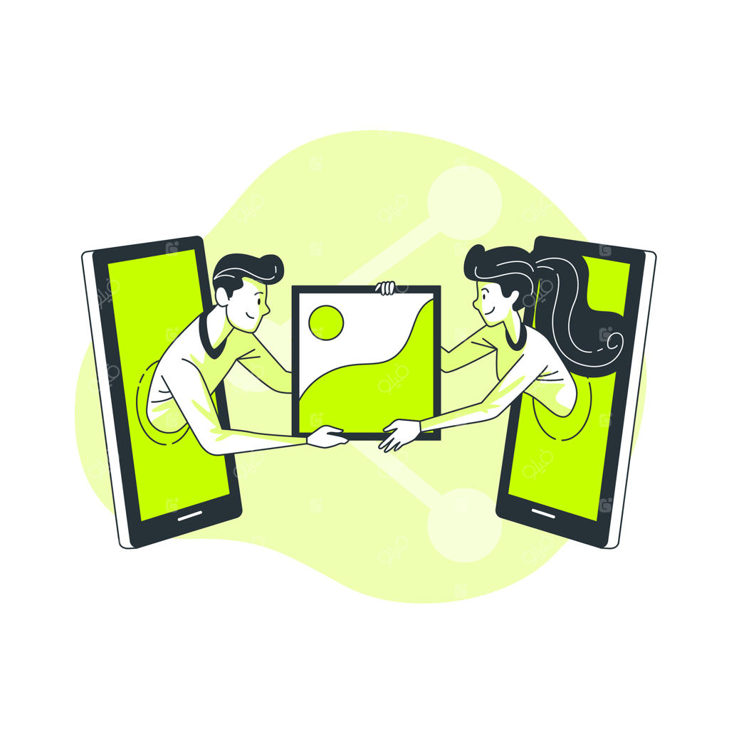 تصویرسازی مفهوم اشتراک‌گذاری عکس