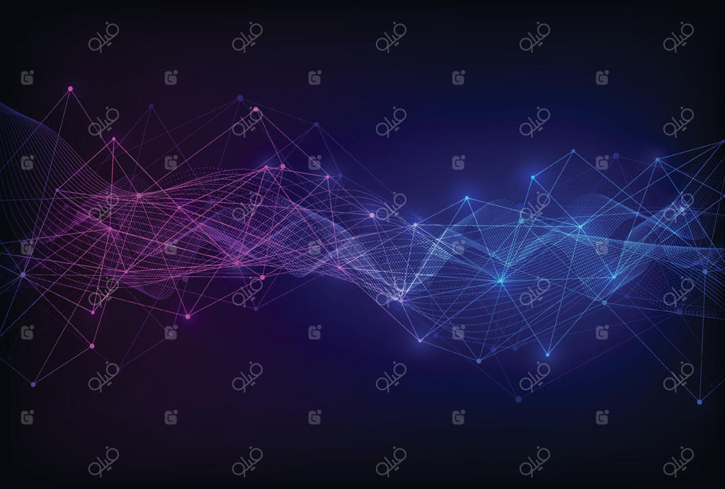 خطوط موج‌دار پویا و روان؛ مفهوم تصویرسازی شبکه‌های یادگیری عمیق برای هوش مصنوعی، موسیقی و صدا