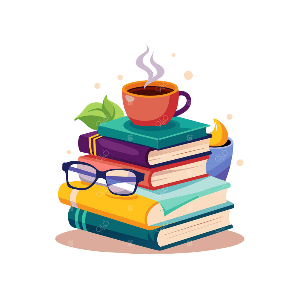 یک قهوه‌خوری و انبوهی از کتاب‌ها در کنار هم