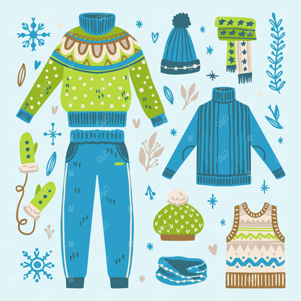 مجموعه‌ای از لباس‌های زمستانی طراحی شده