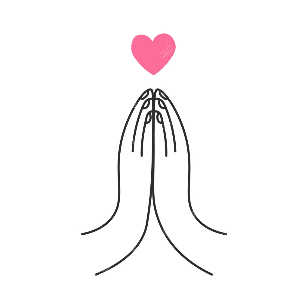 حرکت دست دعا با قلب