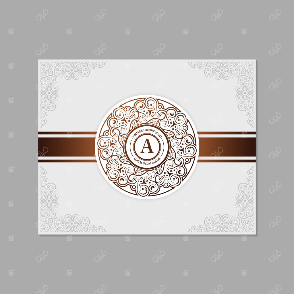 لوگوی حرف A با طراحی کلاسیک و تزئینات لوکس وینتیج