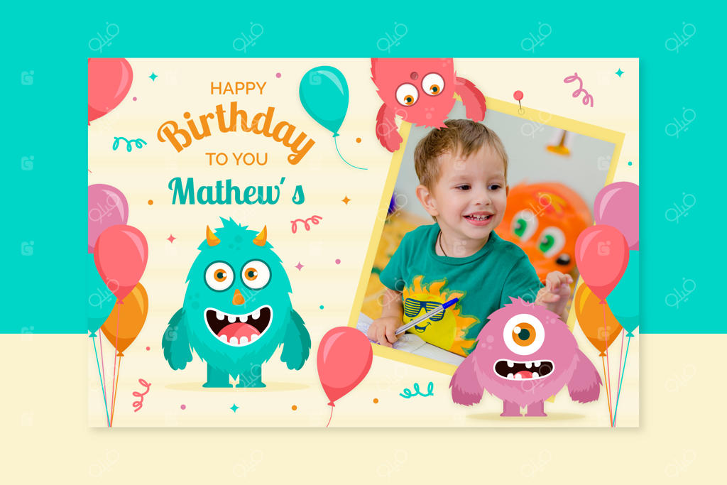 قالب دعوتنامه تولد کودک همراه با عکس