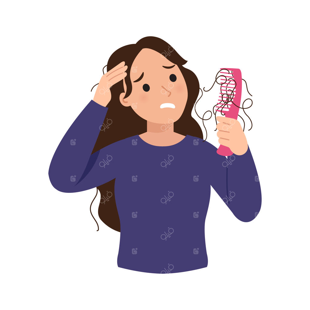 رنج بردن دختر جوان از مشکل ریزش مو (آلوپسی)