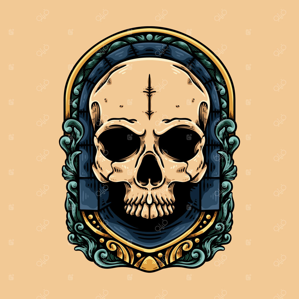 جمجمه با تزیینات باروک