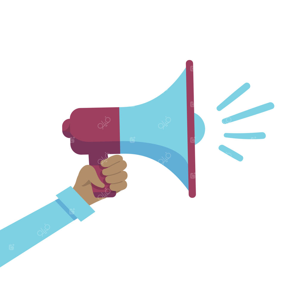 تصویرسازی وکتور دست در حال نگه داشتن بلندگو به سبک تخت